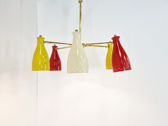 Image 1 of Mid century coloured chandelier, 1950s