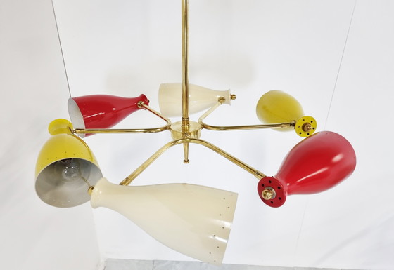 Image 1 of Mid century coloured chandelier, 1950s