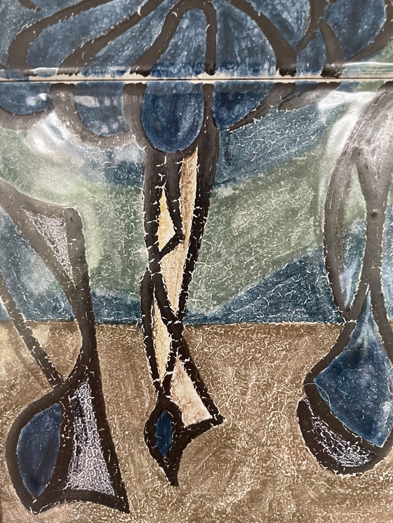 Image 1 of Art pottery Tile tableau Ballerina