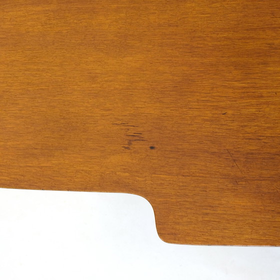 Image 1 of Vintage tripod oak desk by Jacques Hauville, 1950