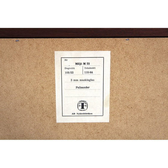 Image 1 of Vintage rosewood mirror by Fröseke, Sweden 1960