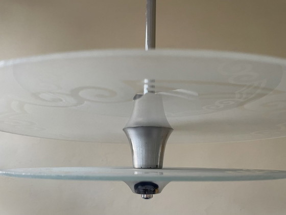 Image 1 of Separate Pendant Lamp Disk Lamp Art Deco 1930s French