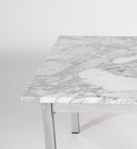 Image 1 of Postmodern Salon/Bistro Table In Marble And Chrome