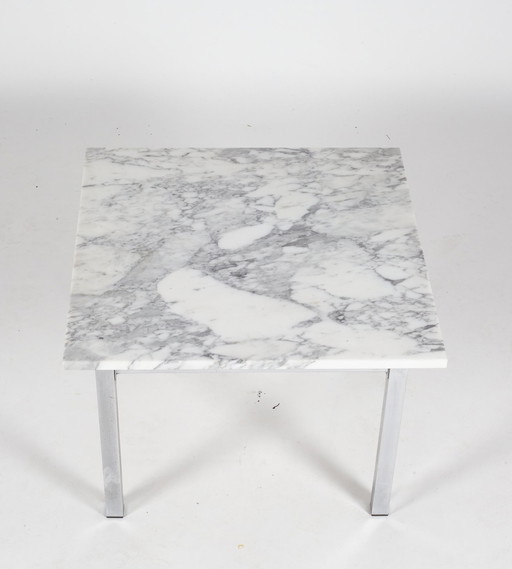 Postmodern Salon/Bistro Table In Marble And Chrome