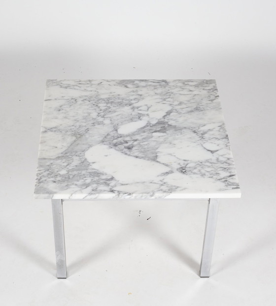 Image 1 of Postmodern Salon/Bistro Table In Marble And Chrome