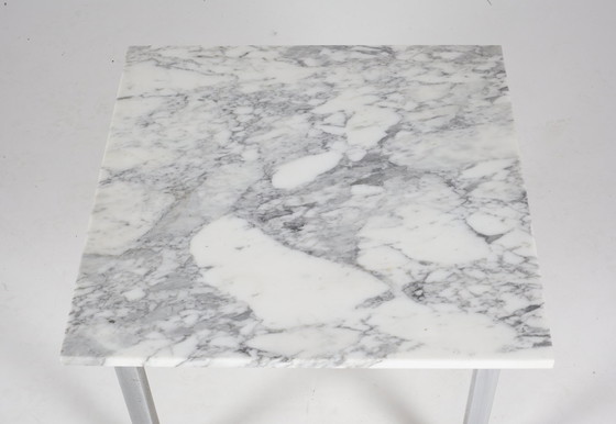 Image 1 of Postmodern Salon/Bistro Table In Marble And Chrome