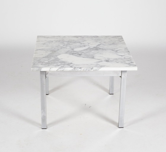 Image 1 of Postmodern Salon/Bistro Table In Marble And Chrome