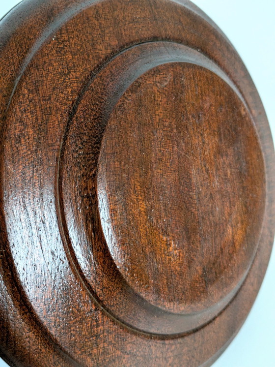 Image 1 of Round Jewellery Box With Lid| Dark Oak | Midcentury