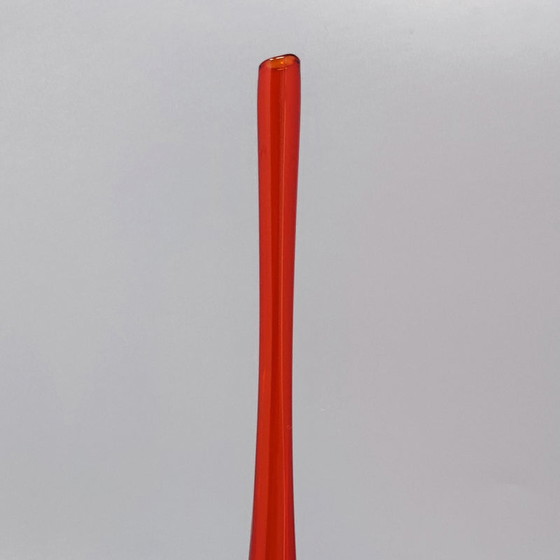 Image 1 of 1960s Gorgeous Red and Green Vase By Flavio Poli