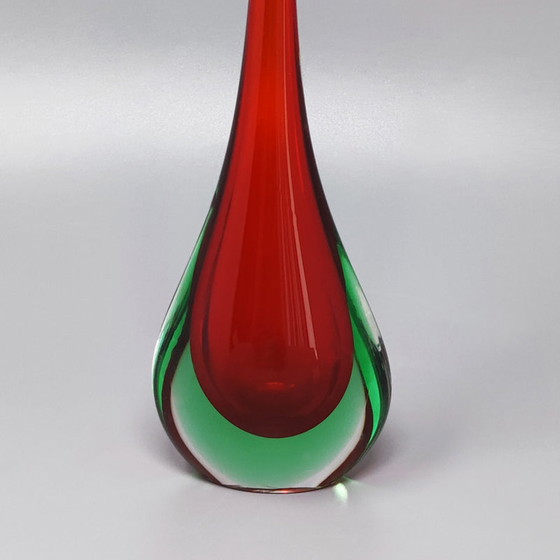 Image 1 of 1960s Gorgeous Red and Green Vase By Flavio Poli