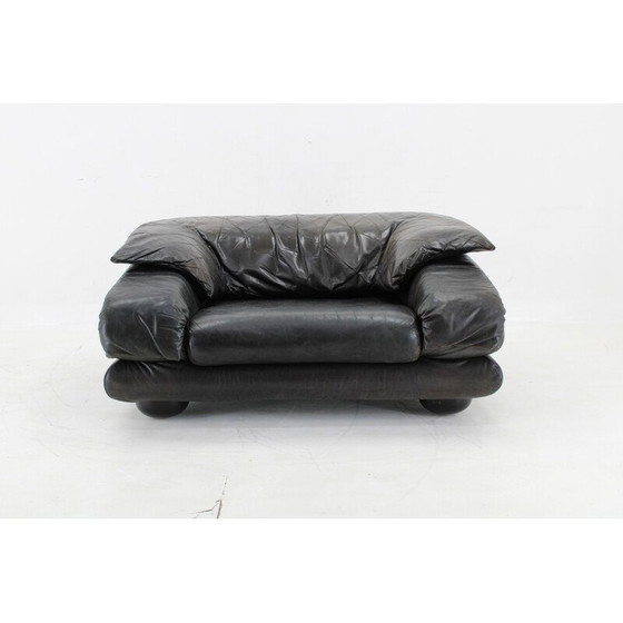 Image 1 of Vintage Wiener Werkstätte Brutalist letaher adjustable armchair, 1970s
