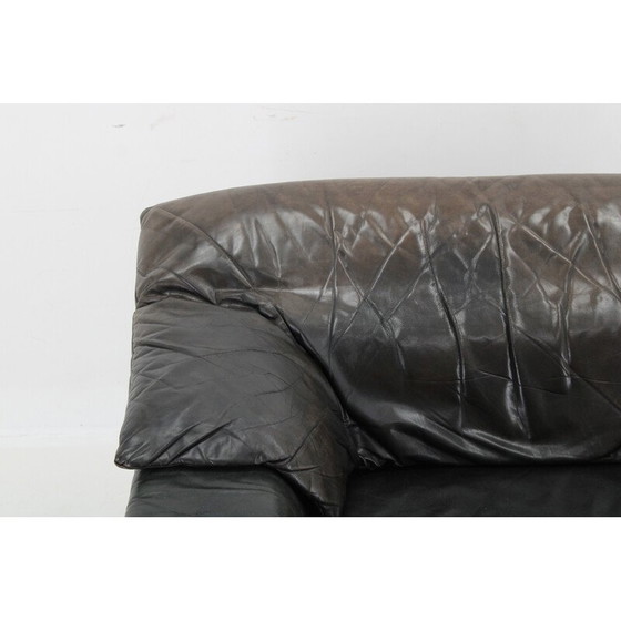 Image 1 of Vintage Wiener Werkstätte Brutalist letaher adjustable armchair, 1970s