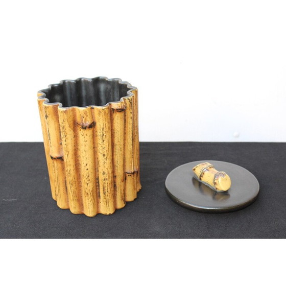 Image 1 of Ceramic bamboo colored pot by Pol Chambost - 1950s
