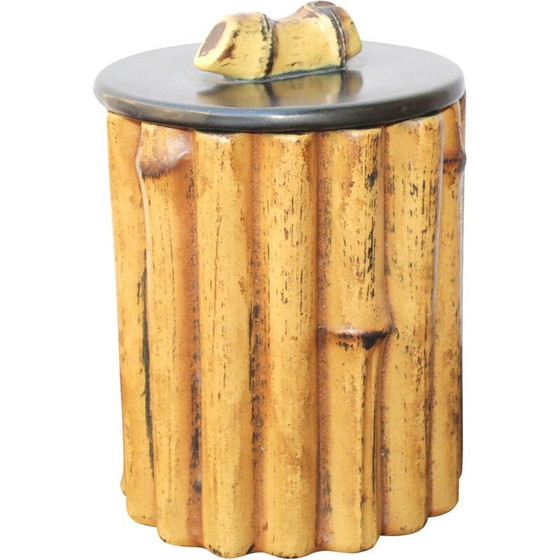 Image 1 of Ceramic bamboo colored pot by Pol Chambost - 1950s