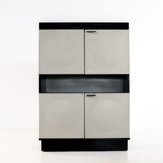 Image 1 of Brutalist bar cabinet white/black 70s