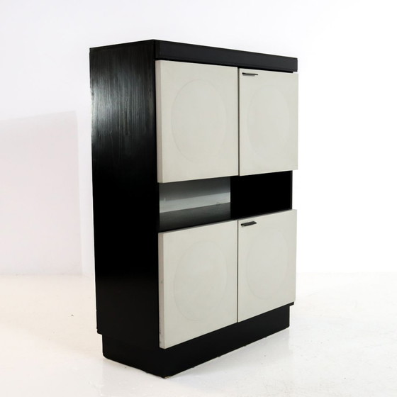 Image 1 of Brutalist bar cabinet white/black 70s