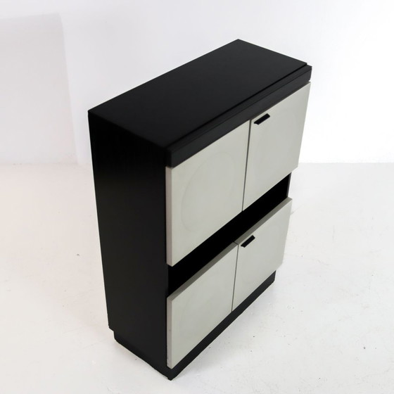 Image 1 of Brutalist bar cabinet white/black 70s