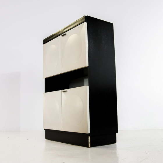 Image 1 of Brutalist bar cabinet white/black 70s