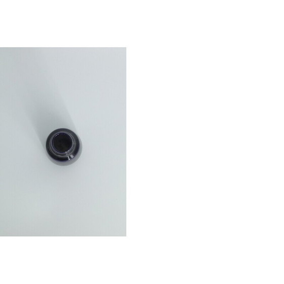 Image 1 of Vintage collectible vase in dark navy blue stoneware by Gunnar Borg for Höganäs Keramik, Sweden 1960