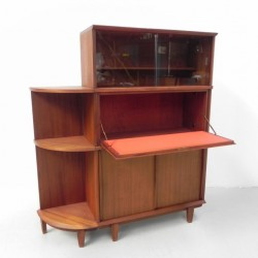 Vintage display case, liquor cabinet, mahogany, 1960s 