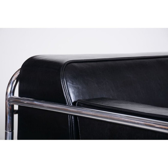 Image 1 of Vintage black sofa by Hynek Gottwald, 1930s