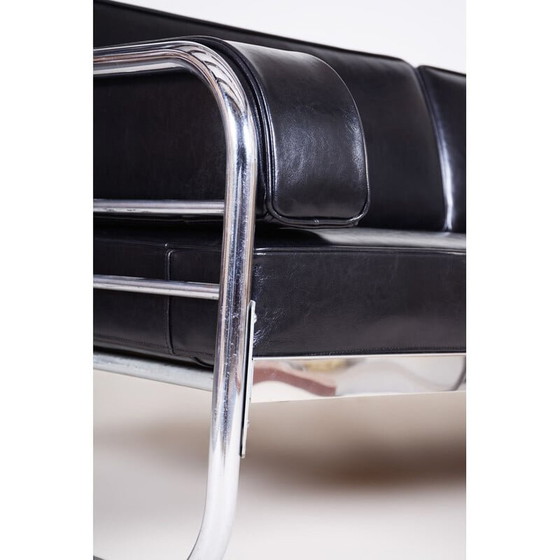 Image 1 of Vintage black sofa by Hynek Gottwald, 1930s