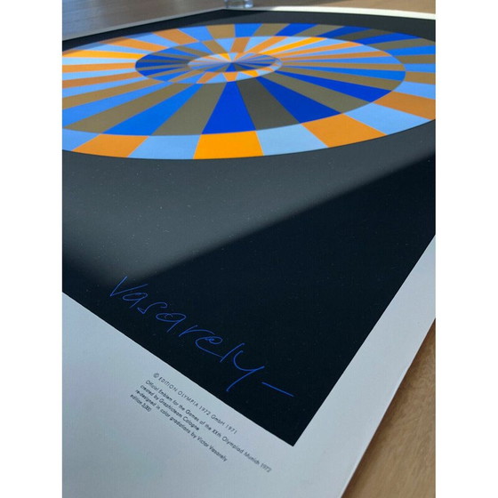 Image 1 of Vintage silkscreen poster "Munich Olympics" by Vasarely Victor