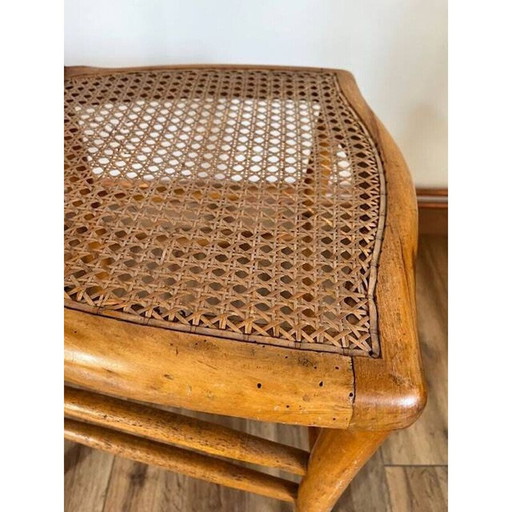 Pair of vintage wooden cane chairs