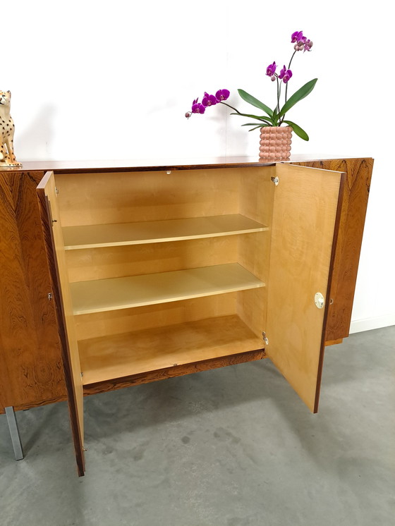 Image 1 of Tall sideboard Rio rosewood veneer with chrome legs