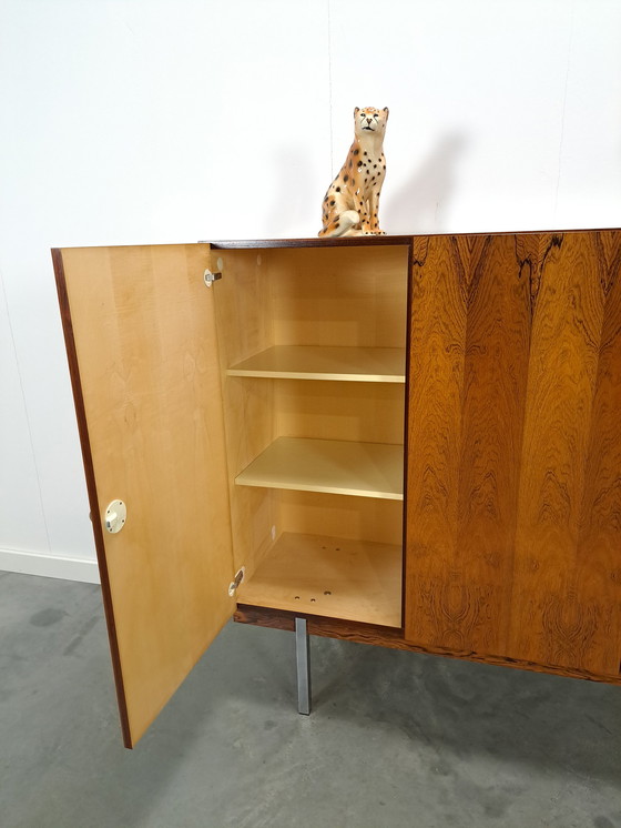 Image 1 of Tall sideboard Rio rosewood veneer with chrome legs