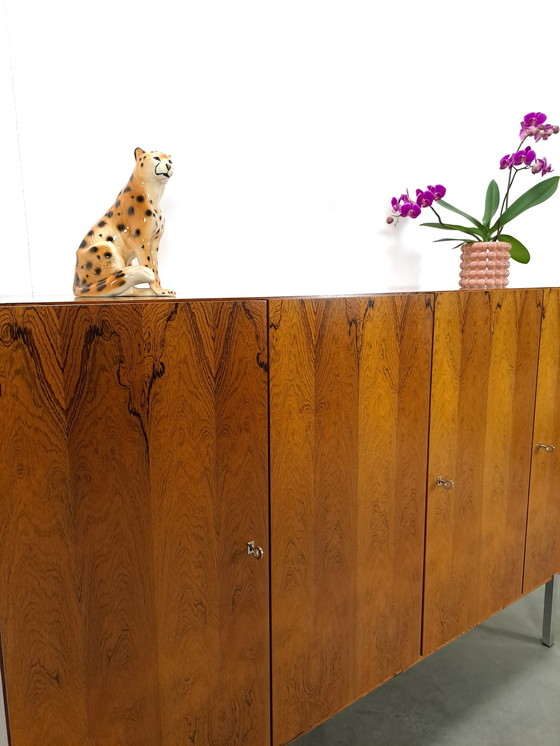 Image 1 of Tall sideboard Rio rosewood veneer with chrome legs