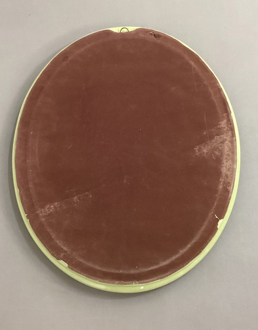 Italian Ceramic Oval Mirror Seventies