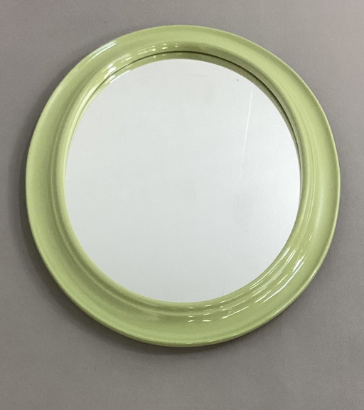 Italian Ceramic Oval Mirror Seventies