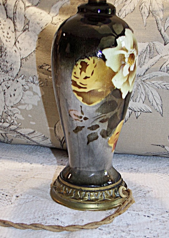 Image 1 of Beautiful Antique Porcelain Lamp With Lampshade