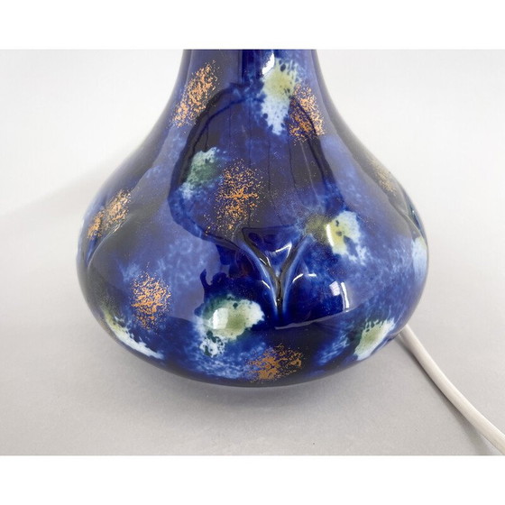 Image 1 of Vintage ceramic and fabric table lamp, Czechoslovakia