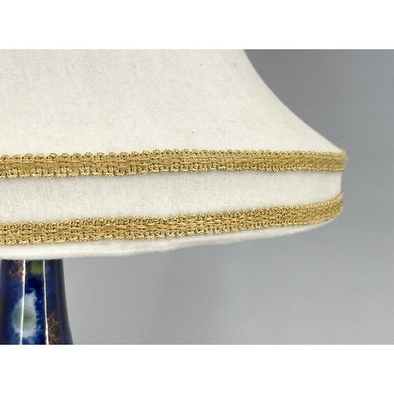 Image 1 of Vintage ceramic and fabric table lamp, Czechoslovakia