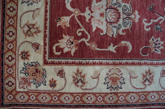 Image 1 of Rug with red and yellow tones made of sheep's wool, 325 x 170 cm