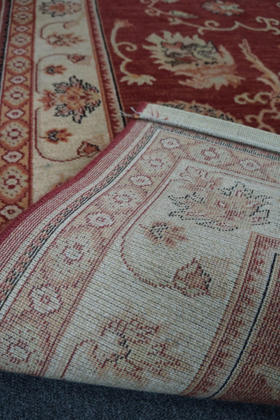 Image 1 of Rug with red and yellow tones made of sheep's wool, 325 x 170 cm