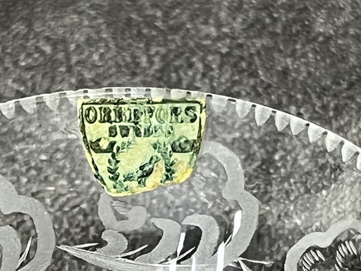 Orrefors Small Glass Cup Signed And Dated By Simon Gate. 1927.