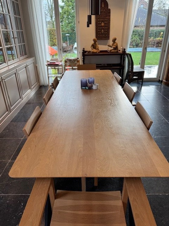 Image 1 of Studio Henk Design Dining Table Oak Natural + 8 Chairs Oak