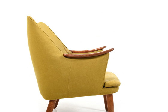 Image 1 of Mid-Century Danish Fabric and Teak Lounge Chair, 1950s