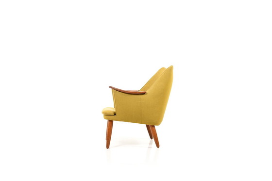 Image 1 of Mid-Century Danish Fabric and Teak Lounge Chair, 1950s