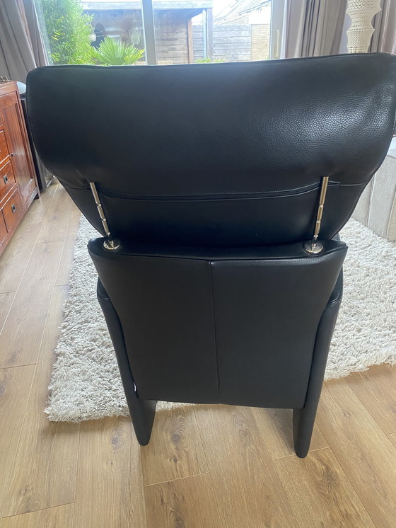 Image 1 of Black Leather Jori Armchair