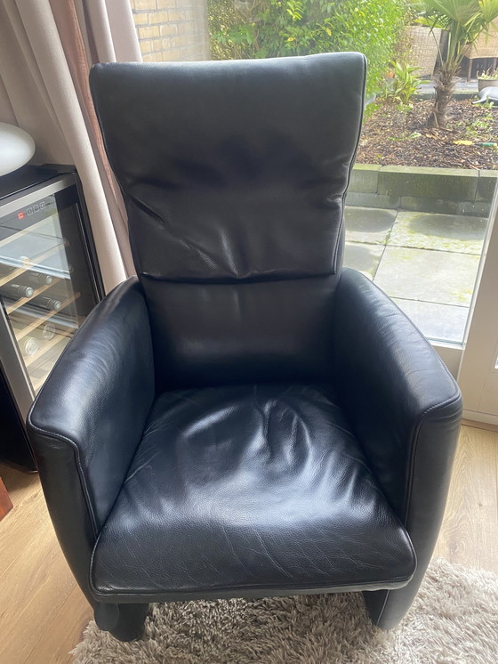 Image 1 of Black Leather Jori Armchair