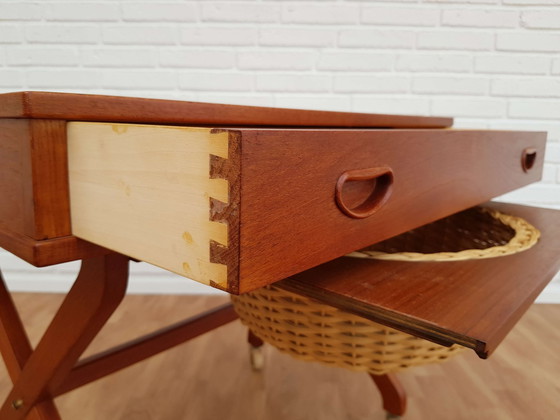 Image 1 of Vintage Danish sewing table, teak wood, 60s