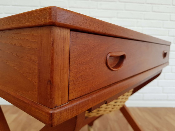 Image 1 of Vintage Danish sewing table, teak wood, 60s