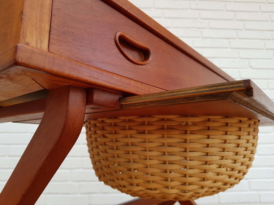 Image 1 of Vintage Danish sewing table, teak wood, 60s