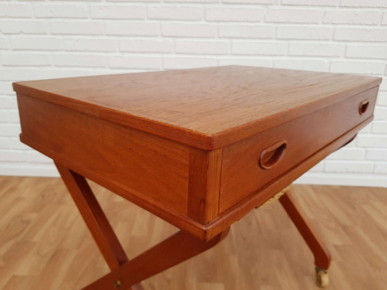 Image 1 of Vintage Danish sewing table, teak wood, 60s