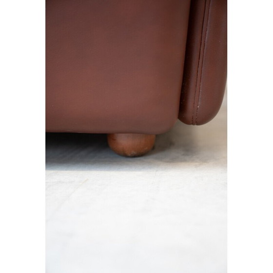 Image 1 of Vintage living room set in beech wood and leather, Italy 1990