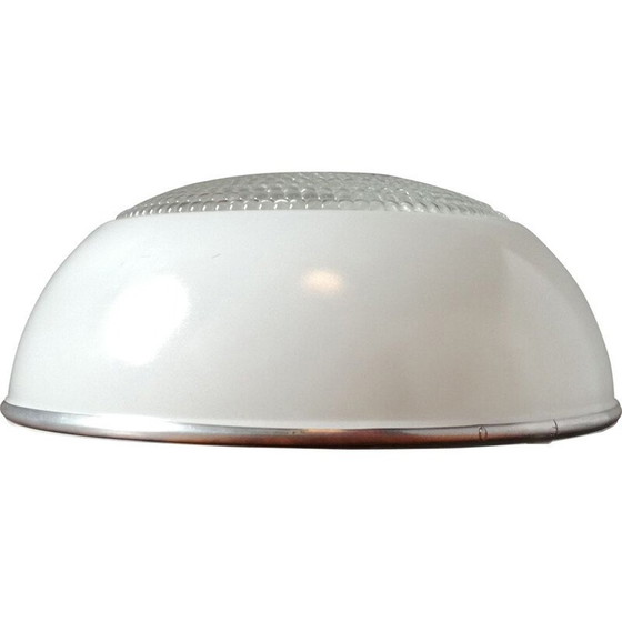 Image 1 of Vintage industrial iron and glass ceiling lamp